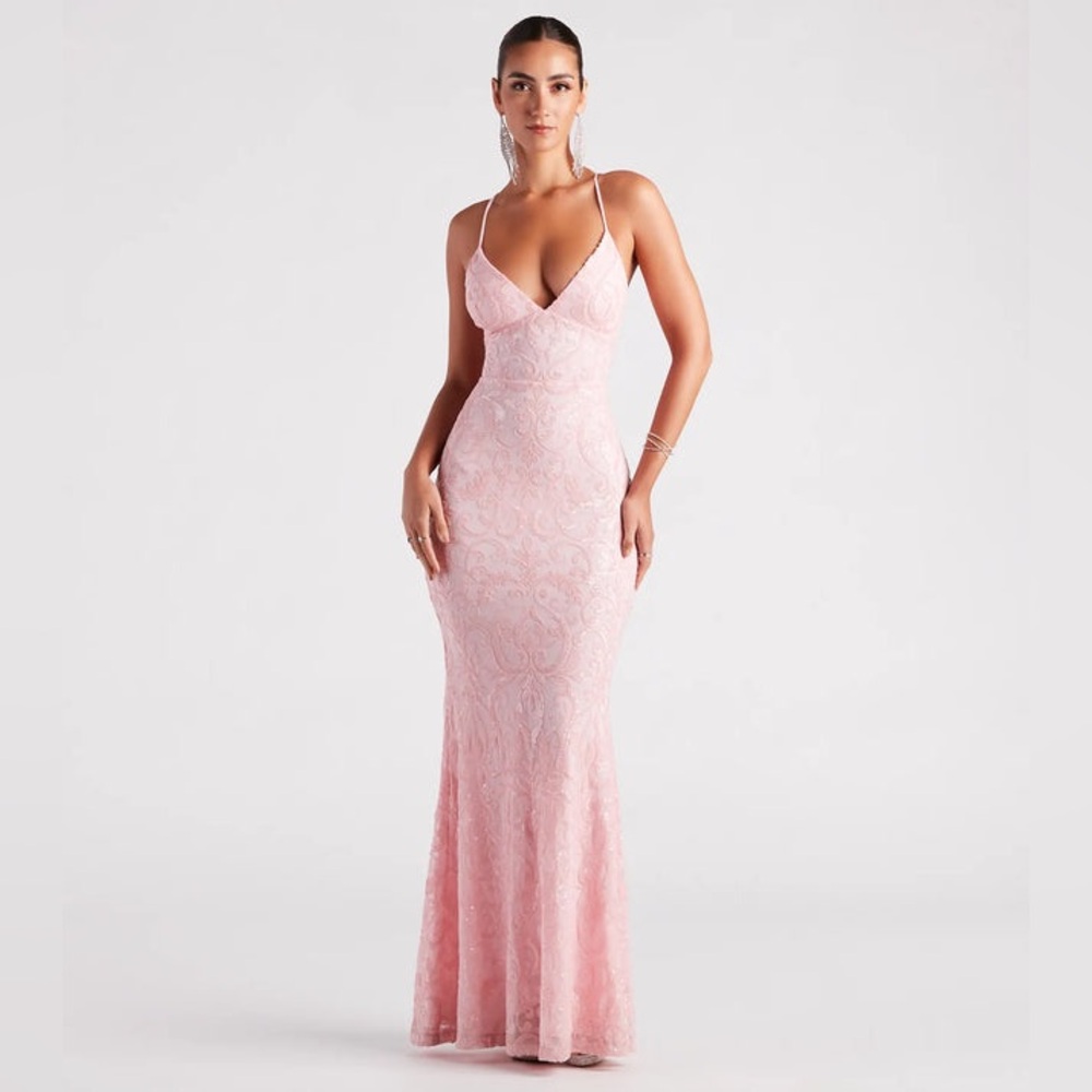 Bethanie Formal Sequin V-Neck Mermaid Dress